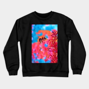 Honey Bee Landing on a Penstemon Flower Crewneck Sweatshirt